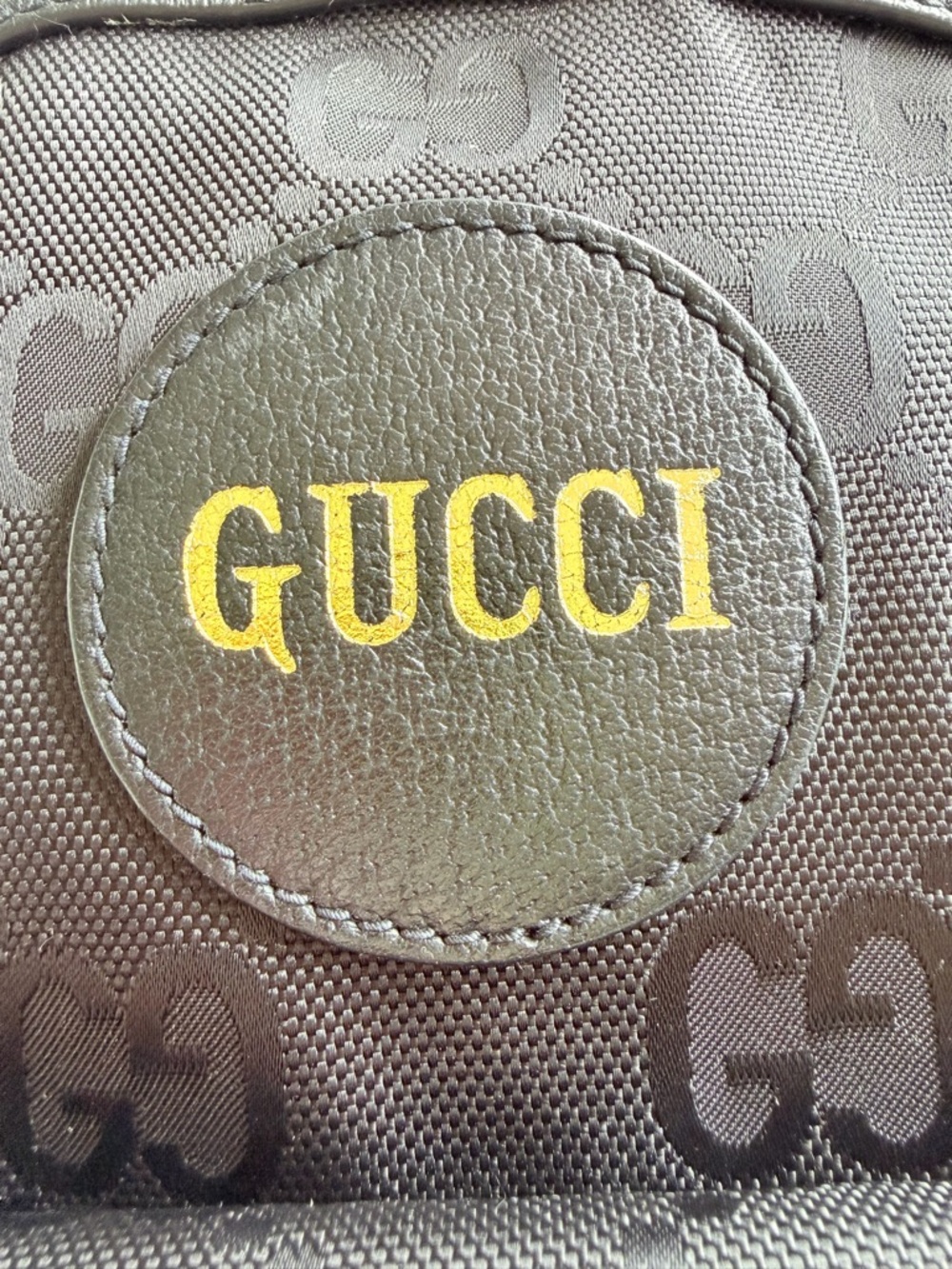 Gucci Black GG Monogram Logo Backpack with Gold Emblem - Picture 7 of 14